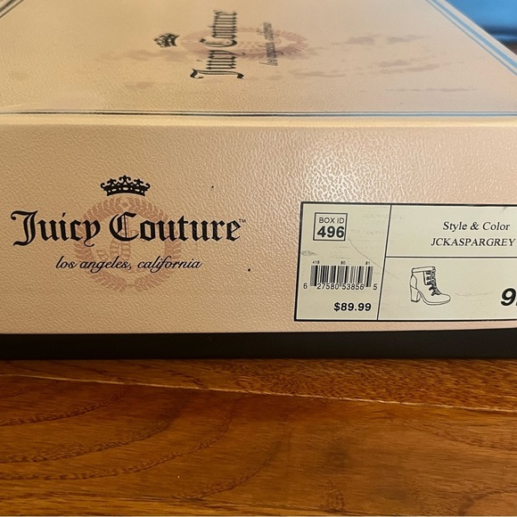 JUICY COUTURE Kasper Gray Black Wool Heeled Boots size 9.5 - Picture 4 of 4